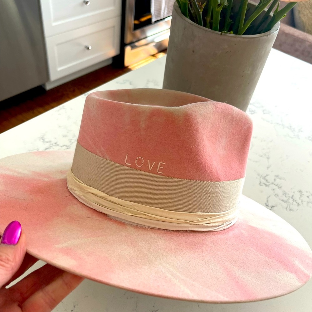 Teressa Foglia Pink Tie Dye Felt Hat